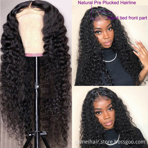 New Brazilian Deep Wave Human Hair Wigs 4x4 Lace Closure Wig 13x4 360 Water Curly Lace Frontal Hair Wigs For Women
